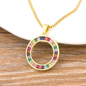 Móda Rainbow Náhrdelník Multicolor Prívesky Kúzlo Zlatá Farba Šperky S Dlhým Reťazcom Náhrdelník Pre Ženy Najlepšia Narodeninová Párty Darček