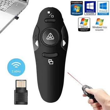 2.4 GHz Wireless Mouse USB Powerpoint Prezentácie v POWERPOINTE Flip Pero Ukazovateľ Klikateľné Moderátorka s Červené Svetlo Diaľkové Ovládanie pc myši