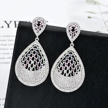Dobre-známej značky luxusné Náušnice Zirkón v tvare kvapky vody, vhodné pre ženské šperky, darčeky ER-314