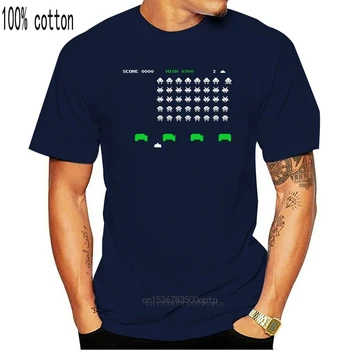 Vesmír Invaders Inšpiroval T-Shirt - Retro Arkádovej Hry Herné Tričko Mužov 2020 Letné Móda Tlačené Krátky Rukáv Cool Tričko