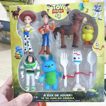 7pcs/set Toy Story 4 Akcie Obrázok Hračka Woody Buzz Lightyear Jessie Forky Bábika Zberateľskú Cartoon Model Hračky Pre Deti, Darčeky