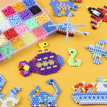 6000pcs 30 farieb Náplň Korálky Puzzle Crystal DIY rozstrekovaný Korálky Nastaviť Loptové Hry 3D Ručné Magické Hračky Pre Deti,