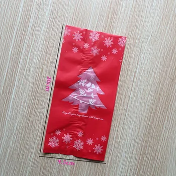 9.5*20 cm Červená & Zelená Farba Vianočný Stromček Matné Darčeková Taška Snowflake Candy Tašky na Vianočné Party Dekorácie 50pcs/taška