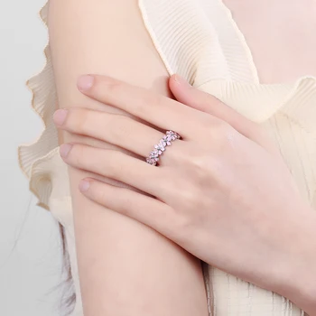 2020 Zbrusu Nový 925 Sterling Silver Ružová Daisy Kvet Trio Krúžok Strieborné Prstene pre Ženy Zapojenie Šperky Výročie