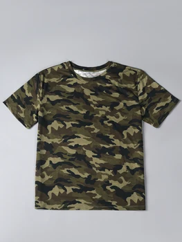 Bežné kamufláž T-shirt dámy jednoduché O-krku-krátke rukávy priedušná T-shirt vojenské taktické bojové kamufláž fitness T-sh