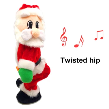 Hudobné Elektrické Spev, Tanec Santa Doložka Bábika Hip Shake Obrázok Vianočné Darčeky Joulupukki nukke Kerstman pop H99F