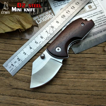 LCM66 Skladací Nôž Mini Záchranu Vreckový Nôž D2 čepeľ žlté hrušky Prežitie Nože Darček Tlačidlo nôž Vykonávať Veľmi ostré Nástroje