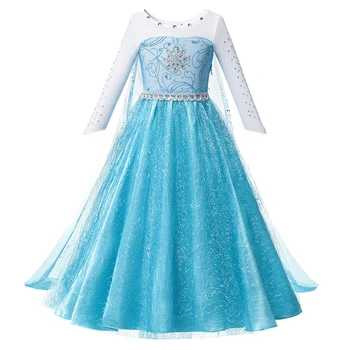 Dievča Oblečenie Elsa Fantázie Princezná Šaty Flitrami Čipky Oka Plesové Šaty, Deti Party Hranie Rolí Frocks Detí Šaty