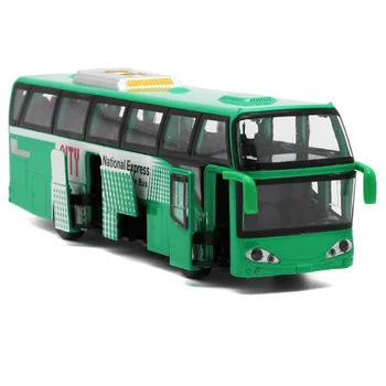 1:32 Zliatiny Modely Áut,Vysoká Simulácia Mestskej Autobusovej Dopravy,Diecast, Hračky, Vytiahnuť Späť & Bliká & Hudobné,Zelená
