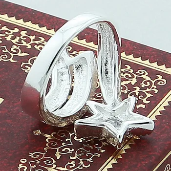 Nové Módne 925 Šperky, Strieborné Pozlátené Star Zirkón Prstene Pre Ženy Zapojenie Šperky