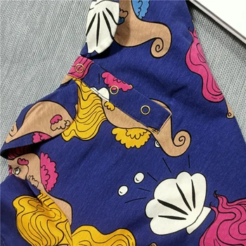 Nové Jarné a Letné 2020 sea horse shell tlač tlač šaty t-shirt legíny oblek pre deti, chlapci a dievčatá