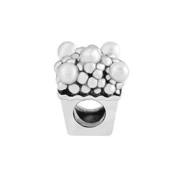 Chutné Popcorn Design Farebné Korálky pre Charms Náramky Ženy 925 Sterling Silver Šperky Vintage DIY Korálky pre Šperky Robiť