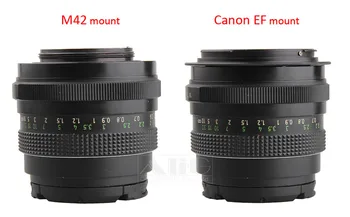 100 Kusov (M42-EF), Závit M42 Objektív Mount pre Canon 60D 70 D 80D 700D 750D 800D T3i 1200D 5D2 6D Objektív Kamery adaptér