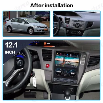 128G Android Pre Honda Civic 2012+ Tesla štýl Auto DVD Prehrávač, GPS Navigáciu, Vedúci Jednotky Multimediálny prehrávač magnetofón Stereo