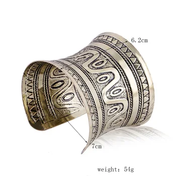 Retro Vyrezávané Rez Náramok Osobnosti Prehnané Konkávne Ruke Náramok Antického Egypta Kultúrne Symboly Šperky Drop Shipping