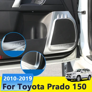 Chrome Auto vnútorné Dvere Audio Reproduktor Reproduktor Výbava Kryt Nálepka Pre Toyota Pôdy Cruiser Prado FJ150 2010-2016 2017 2018 2019