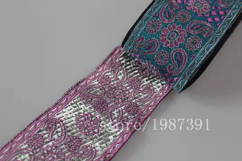široký abou5cm 10yards/veľa Polyester Tkaniny Jacquard Páse s nástrojmi paisley kvety vzor pre opony a oblečenie príslušenstvo LS-0549