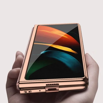 Z Fold2 Funda obal pre Samsung Galaxy Z Fold 2 W21 5G Luxusné Lode Transparentné Coque Ochranné Telefón puzdro Capa Z Fold2