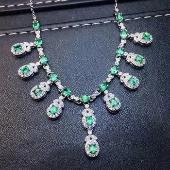 Jemné Šperky Certifikát Skutočný Prírodný Zelený Smaragd Drahokamy Prívesky pre Ženy, Jemný Náhrdelník