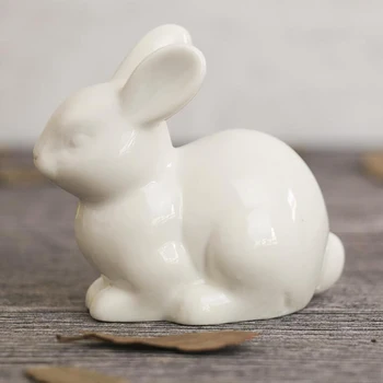 3ks/set Krásne Mini biele keramické králik rodiny dekorácie bytového zariadenia, Mikro Krajiny Príslušenstvo Remesiel Tvorivé darček
