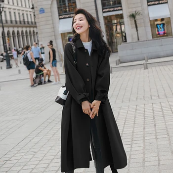 Vlnené kabát žien jesenné a zimné oblečenie 2020 nové populárneho kórejského pribrala strednej dĺžky škole štýl študent vlnené kabát