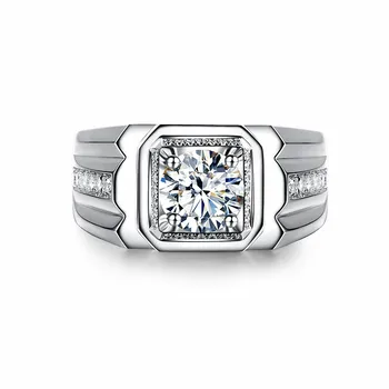 Klasická AAA zirkón diamantov, drahých kameňov prstene pre mužov biele zlato strieborná farba svadobné kapela šperky bague módne darčeky príslušenstvo