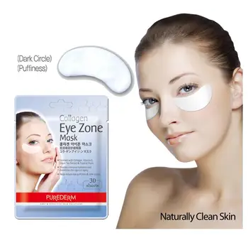 PUREDERM Kolagénová Očná Maska Zone 30 Maksa listy Anti-Wrinkle Crystal Kolagénová Očná Maska Odstraňuje Tmavé Kruhy kórejský Kozmetika