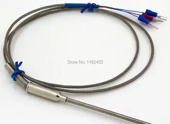 FTARP08 PT100 typ 1m kovové pletená kábel 400mm flexibilné sonda hlavu RTD teplotný snímač s priemerom 3 mm 4 mm 5 mm 6 mm WZPK-191
