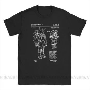 Skafander, T Košele Patent Galaxy Hviezdy Astronaut Mesiaca T-Shirt Mužov Krátke Rukávy Vintage Tees Čistej Bavlny Topy Veľká Veľkosť