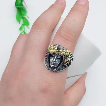BALMORA Reálne 925 Sterling Silver Bohyne Otvoriť Stohovanie Prstene pre Ženy, Mužov Pár Pôvodný Punk Hip-pop Šperky Anillos Chlapec