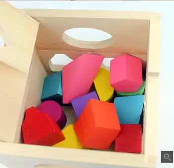 13PCS Montáž Inteligencie Geometrie Stavebné Bloky Box Vzdelávania Tvar Zodpovedajúce Detí Vzdelávacie Drevené Hračky Dieťa Darček