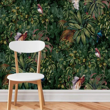 Milofi vlastné foto tapety 3D Nordic HD ručne maľované kvety a vtáky, TV joj, nástenné maľby dekoratívne nástenné tapety