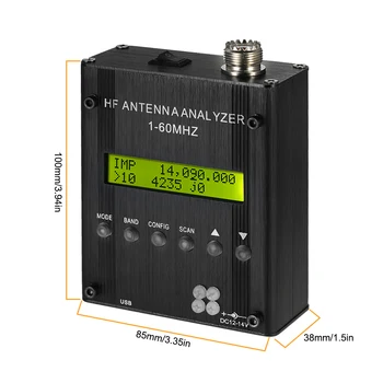 MR300 Digitálne krátkych vlnách Anténa Analyzer 1-60MHz RF SWR impedancia(odpor+reaktancie) kapacita indukčnosť tester pre Ham