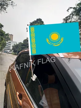 KAFNIK,30*45 CM Kazachstan Okno Auta Vlajky a Transparenty Krajinách Sveta Vlastné Vlajky s 43/52 stožiar pre auto dekorácie