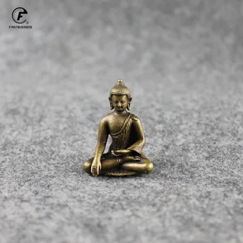 Meď Buddha Šakjamúni Miniatúrne Sošky Domova Socha Mosadzná Socha Office Desktop Dekorácie Auta, Dekoračné Doplnky
