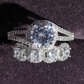 Nový luxusný kolo reálne 925 sterling silver prsteň pre ženy lady výročie darček šperky veľkoobchod Čierny piatok R5135
