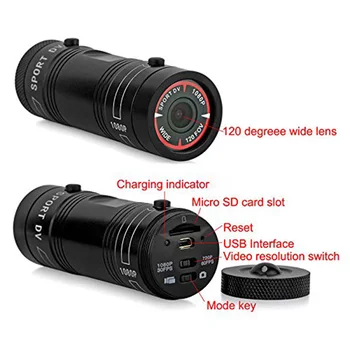 Fotoaparát Motocykel Full HD 1080P Mini Mini Športové DV Kamery na Bicykel Motocykel Prilba Akcie DVR Video Cam pre Outdoorové Športy