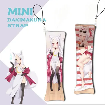 Nové Anime Mini Dakimakura Sewayaki Kitsune č Senko-san Keychain Senko Shiro Mini Vankúš Závesné Dekorácie šnúrka Telefónu 1pcs
