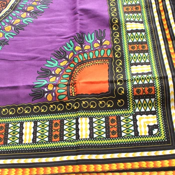 Dashiki Vzor Vytlačené Fialová Farba Tkanina Bavlna Nigéria Ankara Afriky Textílie 2019 Nové