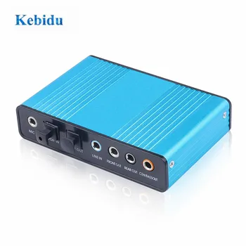 KEBIDU Modrá 6 Kanálový Externý Zvuková Karta 5.1 Surround Zvuk USB 2.0 Externý Optický Zvukový Zvukovú Kartu Adaptér pre Notebook PC