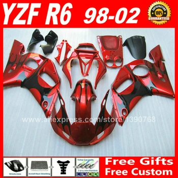 Kapotáže držiak pre YAMAHA R6 1998 - 2002 YZFR6 1999 2000 2001 červená čierna skriňa časti yzf-r6 98 99 00 01 02 horské súpravy H6S2