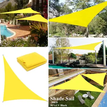 Pravouhlý trojuholník 300D oxford Žlté slnečné plachty na bazén kryt opaľovací krém markízy pre vonkajšie tieni nepremokavé plachty tieni altánok baldachýn