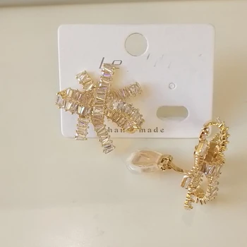 Zlatá farba bowknot dizajn lady sweety módne kórejský štýlové šperky, náušnice Klip Na Náušnice pre Č Prebodol Otvor Uši
