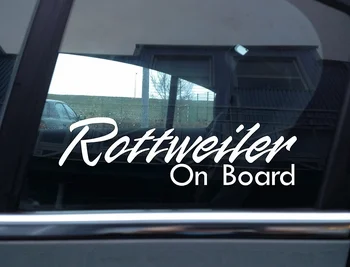 Rottweiler na palube psa, okno vinylová samolepka 15 cm