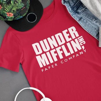 Ženy T-Shirt Dunder Mifflin Papier Spoločnosti Televízne Relácie List Vytlačiť T-Shirt Lete Bežné Roztomilý Krátky Rukáv Lady Topy Tee Tričko