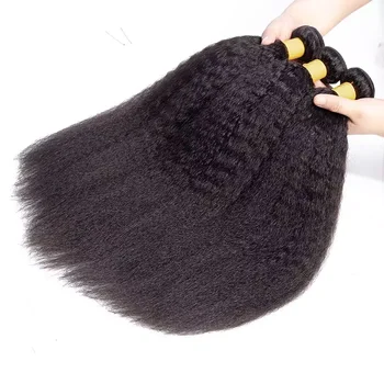Kinky afro rovno ľudské vlasy zväzky 28 30 cm dlhé Peruánskej vlasy väzbe 3bundles Ľudské Vlasy Rozšírenie yaki rovno hai