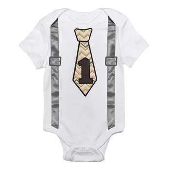 Letné Baby Boy Gentleman Romper Chlapcov Prvé Narodeniny Oblečenie, Dojčenské Oblečenie Novorodenca Kombinézach Batoľa Bežné Pyžamo 12M