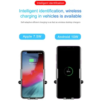 TOKOHANSUN Inteligentný Senzor, Auto Držiaka Telefónu, pre iPhone X XR Bezdrôtová Nabíjačka Univerzálny Car Air Vent Mobilný Telefón Držiak na Stojan
