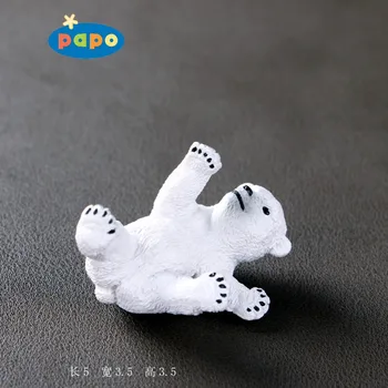 Papo Nové Simulácie Zvieratá Hrať Polar Bear Family Suit 5~13 cm Deti Hračka Model Zbierať