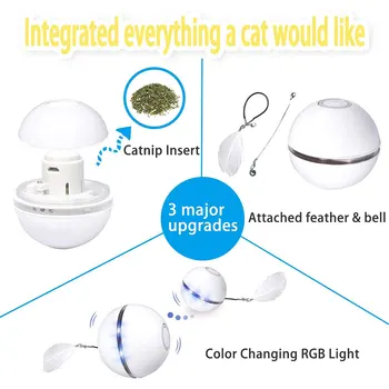 Mačka Hračky USB Elektrická Hračka Pet Smart Magic Roller Loptu Mačka LED Koľajových Flash Loptu Automatické Otáčanie Hračka pre Psov Dodávky